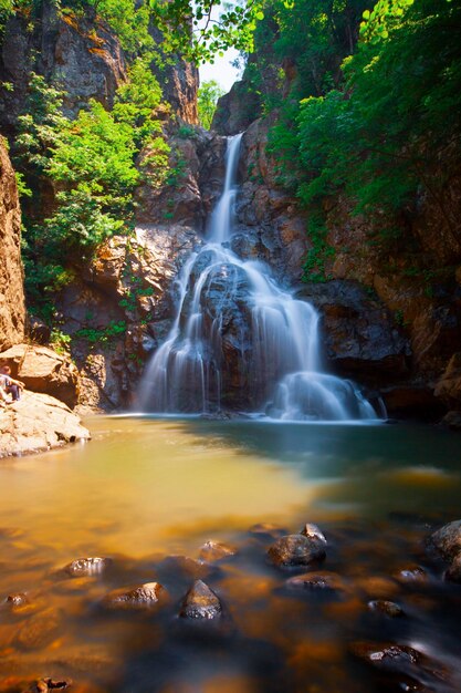 Vue de la cascade dans la forêt Cascade Erikli Yalova