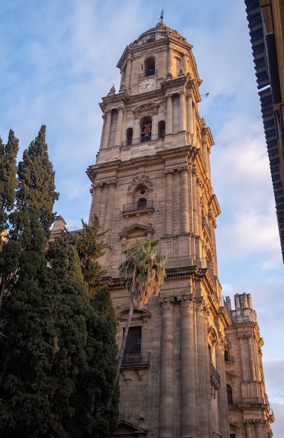 vue sur la cathédrale de malaga pendant la pandémie.