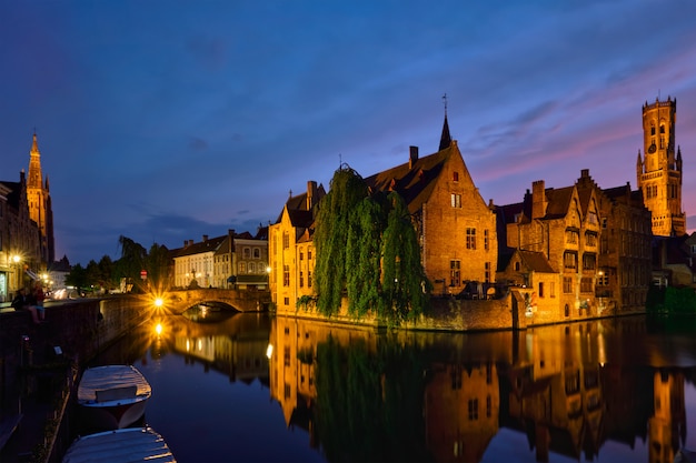 Vue célèbre de Bruges, Belgique