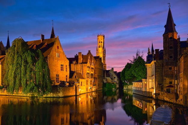 Vue célèbre de Bruges, Belgique