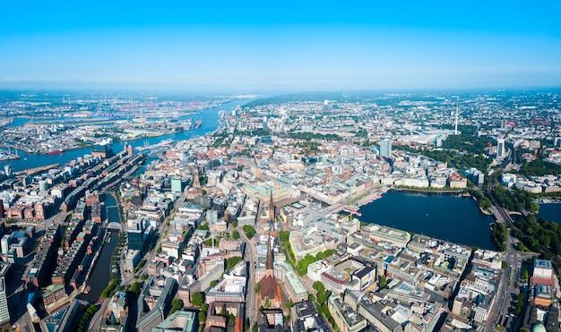 Vue sur le centre-ville de Hambourg Allemagne