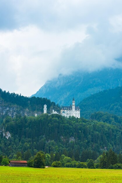 Vue sur le château bavarois de Neuschwanstein