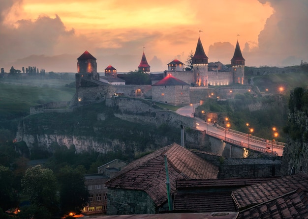 Vue sur le château médiéval de Kamyanets Podolsky, Ukraine