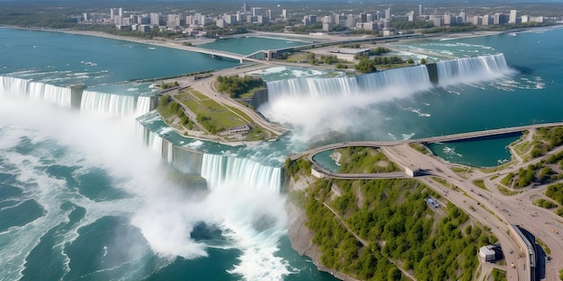 Vue des chutes du Niagara depuis un drone