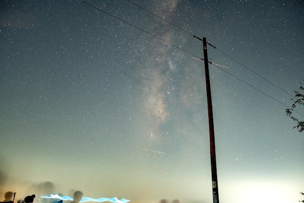 vue ciel étoiles nature câbles voie lactée