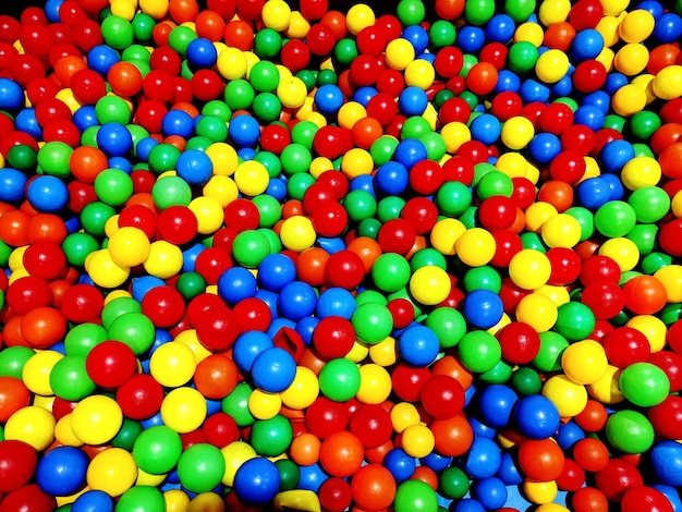 Photo vue complète des boules multicolores