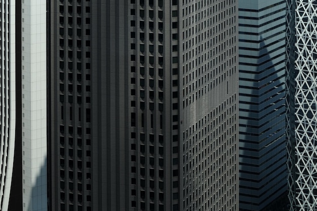 Vue complète des immeubles de bureaux