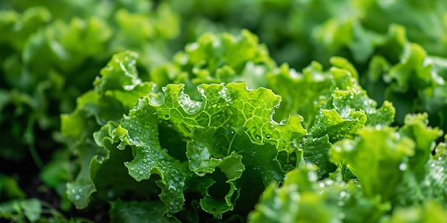 Vue des composants de la salade verte