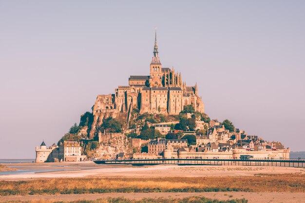 Photo vue de la construction du temple contre un ciel dégagé