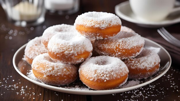 Photo vue de délicieux beignets glacés