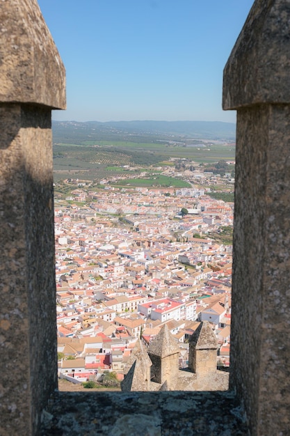 Vue depuis le château d'Almodovar del Rio Andalousie Espagne