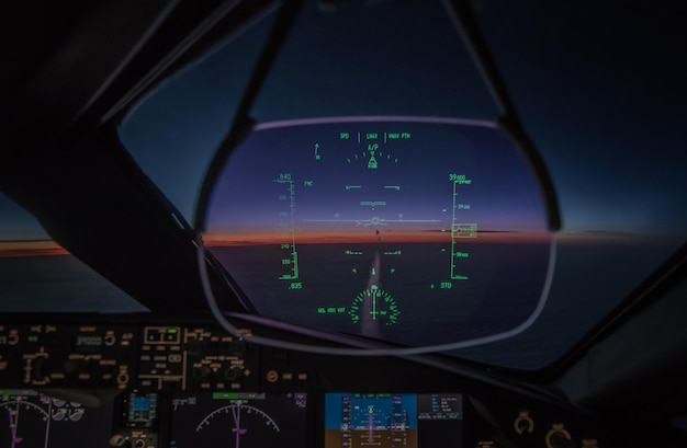 Vue depuis le cockpit de l'avion