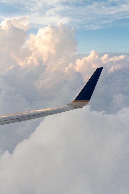 Vue depuis une fenêtre d'avion.