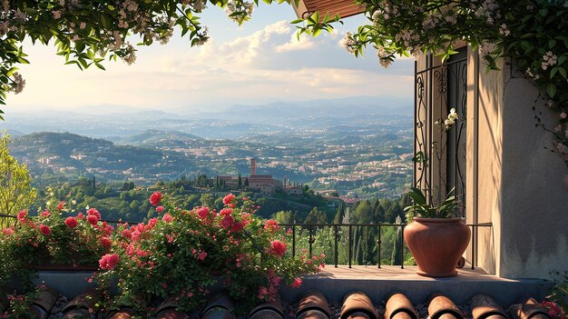 La vue depuis la fenêtre de ma villa au sommet de la colline