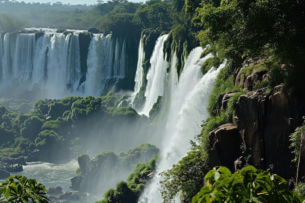 Vue depuis le fond de la cascade