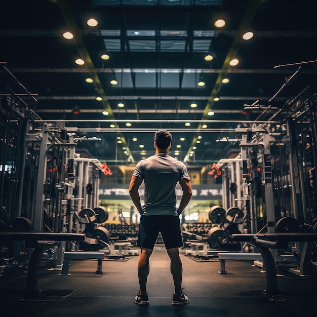 vue de derrière d'un instructeur de gymnastique