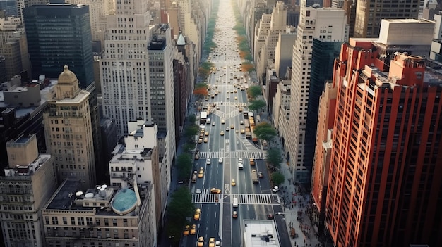 vue de dessus de la 5e avenue de New York