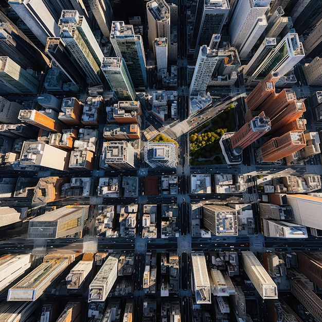 Vue de dessus des bâtiments