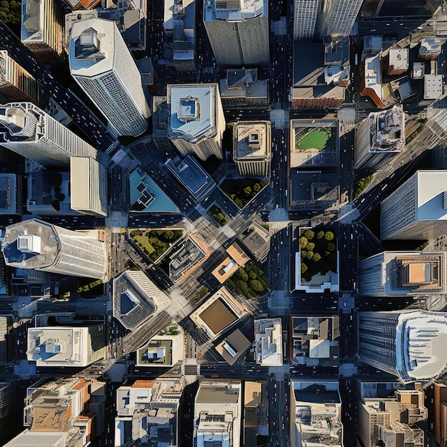 Vue de dessus des bâtiments