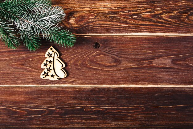 Vue de dessus sur les biscuits de pain d'épice de Noël