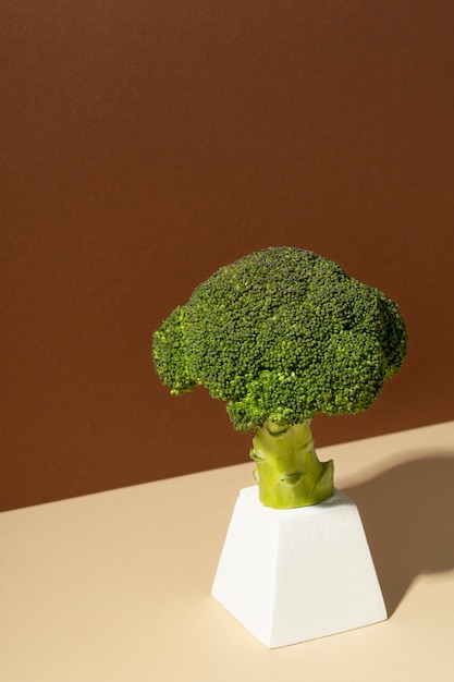 Vue de dessus d'un brocoli