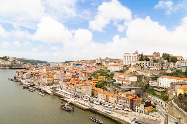 Vue de dessus de caida ribeira à Porto Portugal