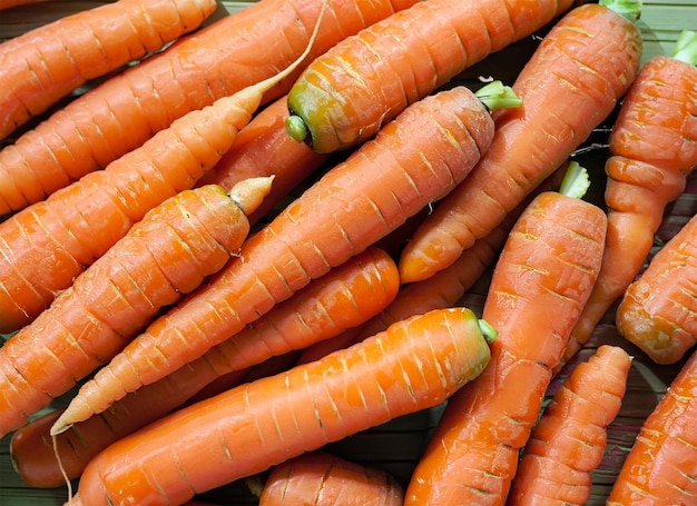 vue de dessus des carottes