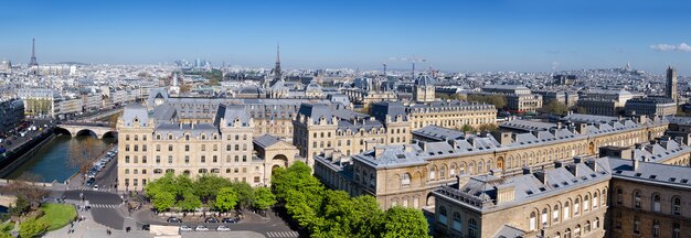 Vue de dessus de la cathédrale Notre-Dame de Paris
