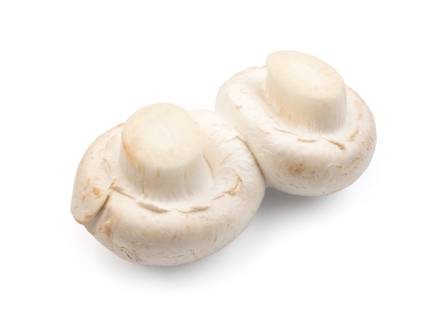 Vue de dessus sur les champignons isolés