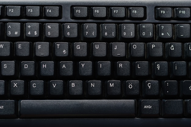 Vue de dessus d&#39;un clavier noir