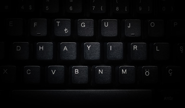 Vue de dessus d&#39;un clavier noir