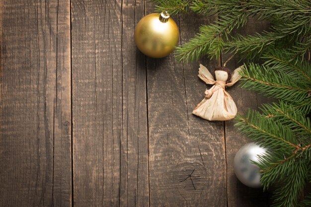 vue de dessus décorations de Noël