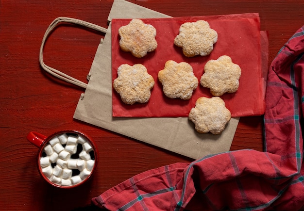 Vue de dessus de délicieux biscuits faits maison