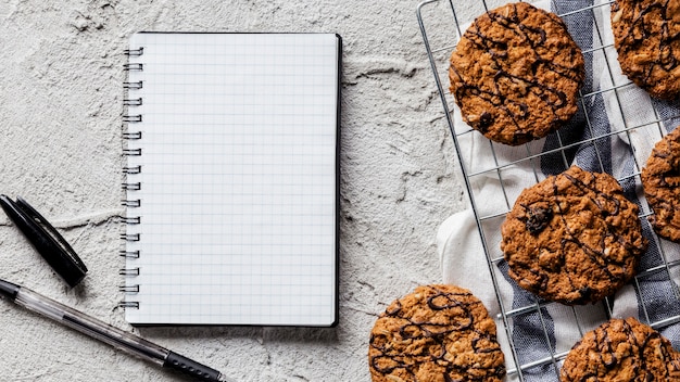 Vue de dessus de délicieux cookies