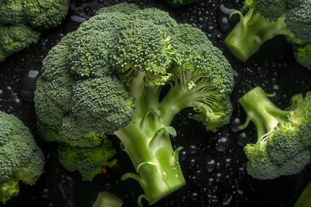 Vue de dessus du brocoli nourriture verte fraîche générer Ai