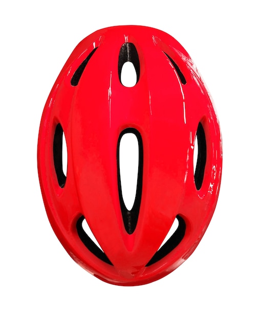 Vue de dessus du casque rouge pour vélo