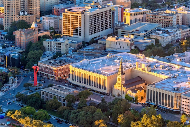 Vue de dessus du centre-ville de San Antonio au Texas USA