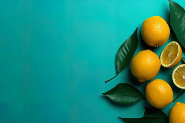 Vue de dessus du fond de citron sur la table et espace de copie