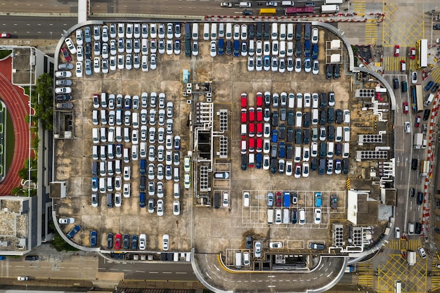 Vue de dessus du parking