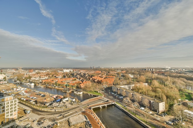 Vue de dessus du paysage de la ville