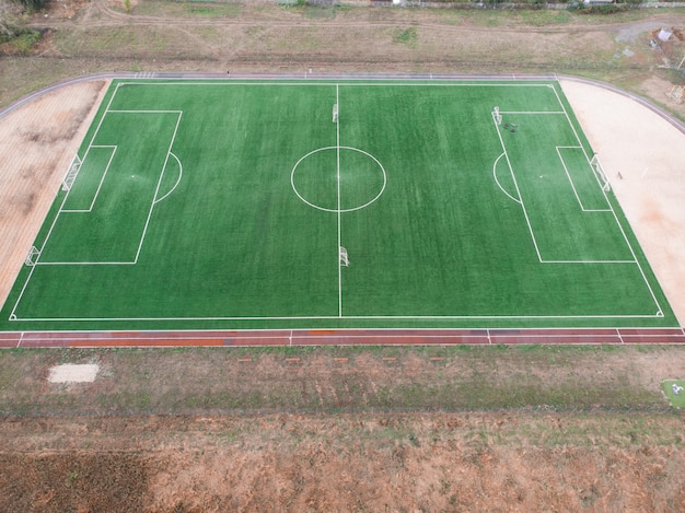 Vue de dessus du terrain de football ou du terrain de football.