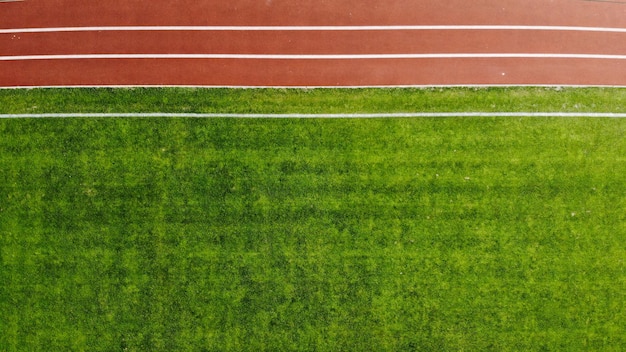 Vue de dessus du terrain de football.