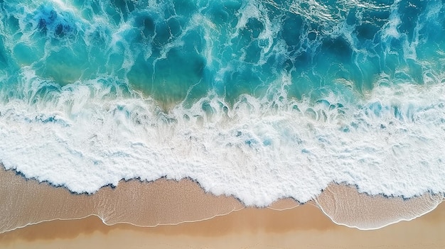 vue de dessus de l'eau de mer bleue capturée par un drone