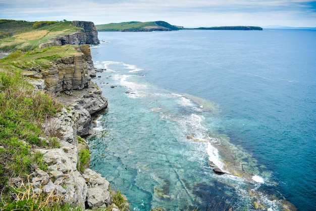 Vue de dessus des fonds marins turquoise