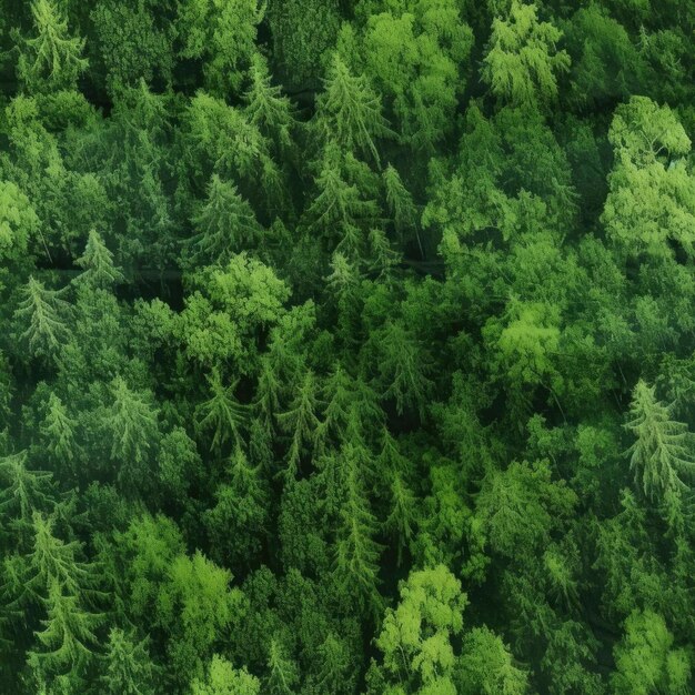 Vue de dessus de la forêt verte