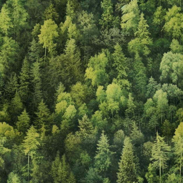 Vue de dessus de la forêt verte