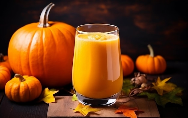 Vue De Dessus De Jus De Citrouille D'Halloween