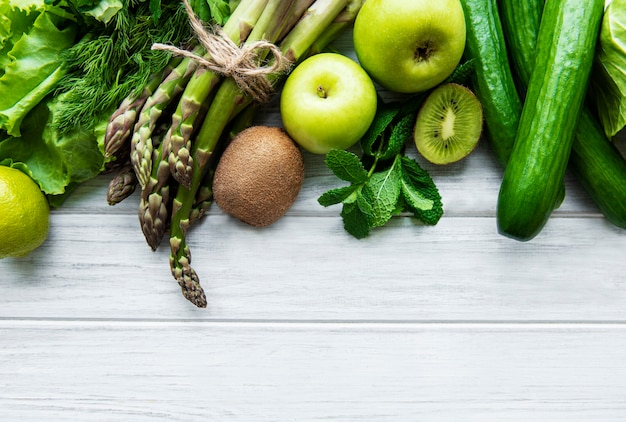 vue de dessus de légumes sains