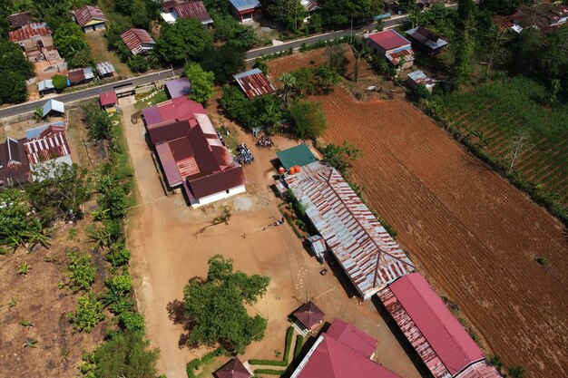 une vue de dessus de la mosquée Wadil Qurra en plein jour