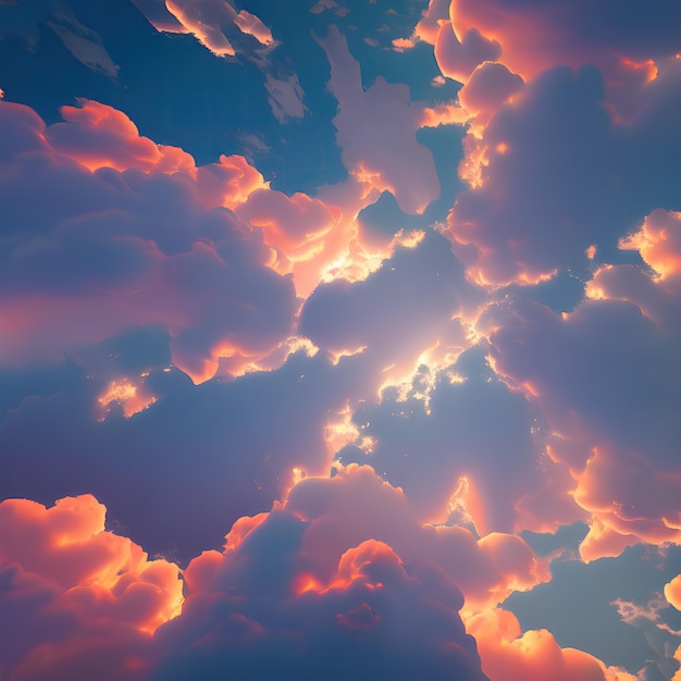 Vue de dessus des nuages depuis une hauteur de vol